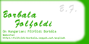 borbala folfoldi business card