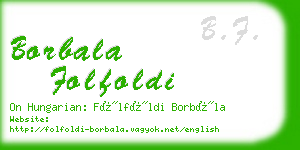 borbala folfoldi business card